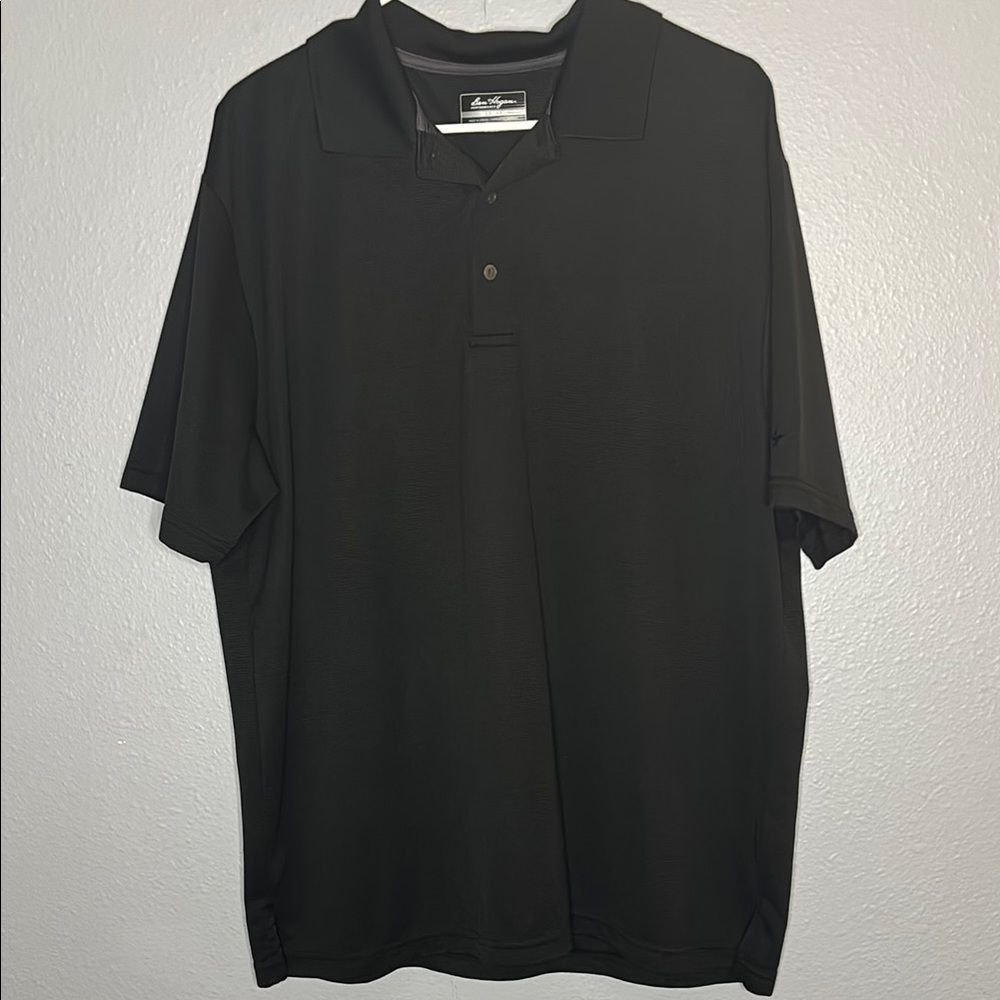 Ben Hogan Black Striped Textured Short Sleeved Polo Size XL